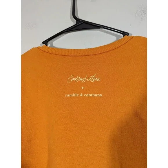 Ramble & Company Stick Together Mustard Graphic Sweatshirt Women Size M - Picture 4 of 8